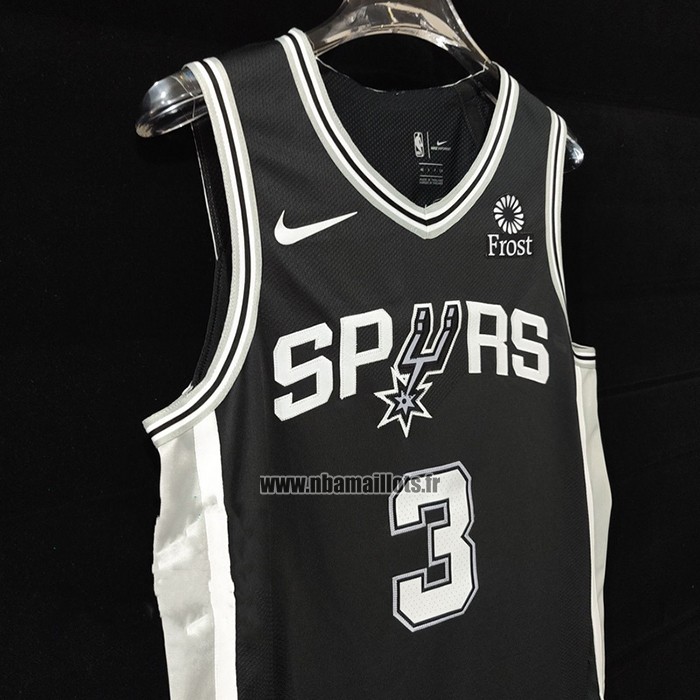 Maillot San Antonio Spurs Keldon Johnson NO 3 Icon Authentique Noir